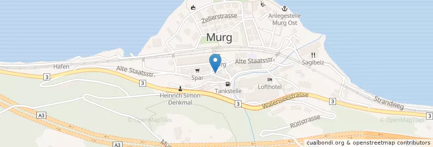 Mapa de ubicacion de Murg City en Suisse, Saint-Gall, Wahlkreis Sarganserland, Quarten.