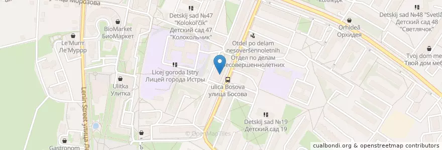 Mapa de ubicacion de Шаурма. Лепешки en ロシア, 中央連邦管区, モスクワ州, Городской Округ Истра.