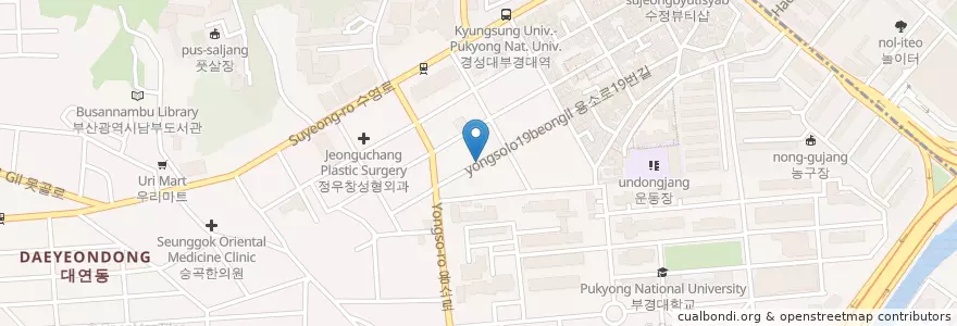 Mapa de ubicacion de 카페 위드 en کره جنوبی, بوسان, 남구, 대연동.