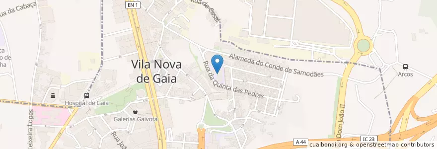 Mapa de ubicacion de Escola EB1 das Pedras en Portugal, Norte, Área Metropolitana Do Porto, Porto, Vila Nova De Gaia, Mafamude E Vilar Do Paraíso.