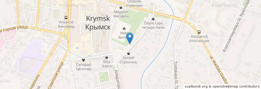 Mapa de ubicacion de Beluga en Rússia, Distrito Federal Do Sul, Krai De Krasnodar, Крымский Район, Крымское Городское Поселение.