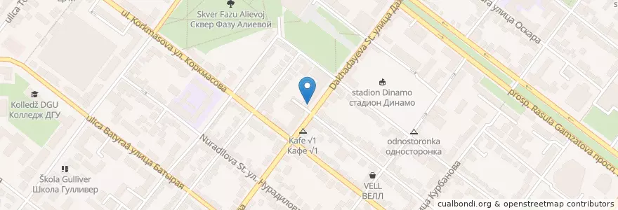 Mapa de ubicacion de Эльгусто en ロシア, 北カフカース連邦管区, Дагестан, Городской Округ Махачкала.