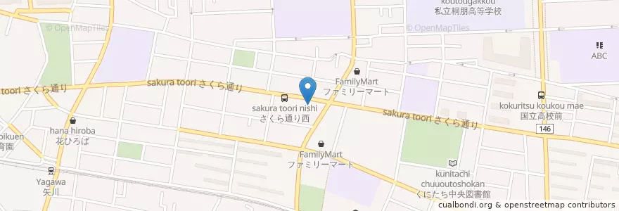 Mapa de ubicacion de タイムズ en 日本, 東京都, 国立市.