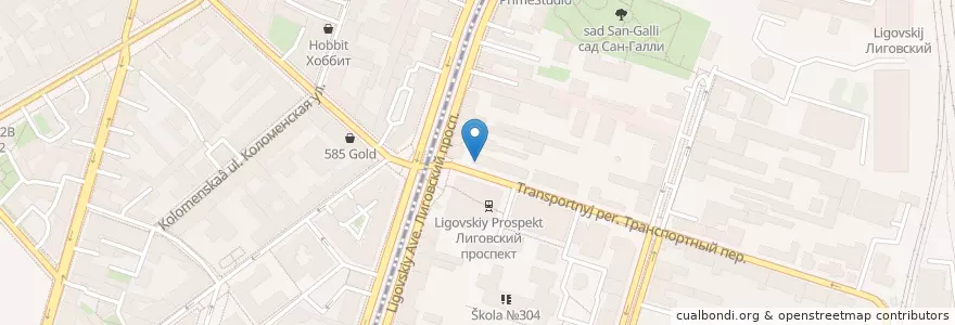 Mapa de ubicacion de Subway en ロシア, 北西連邦管区, レニングラード州, サンクト ペテルブルク, Центральный Район, Округ Лиговка-Ямская.
