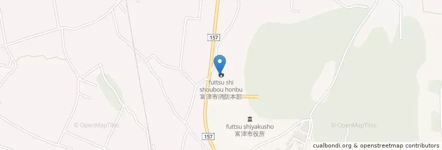 Mapa de ubicacion de 富津市消防本部 en Japon, Préfecture De Chiba, 富津市.