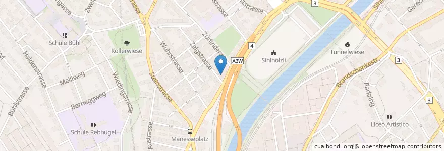 Mapa de ubicacion de Beis Midrasch Zichron Moische en Suisse, Zurich, District De Zurich, Zurich.