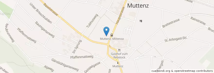 Mapa de ubicacion de Hebammenpraxis Muttenz en Швейцария, Базель-Ланд, Арлесхайм, Muttenz.
