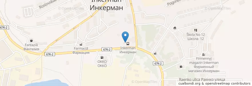 Mapa de ubicacion de РосБургер en روسيا, منطقة فيدرالية جنوبية, Севастополь, Севастополь, Балаклавский Район, Инкерман.