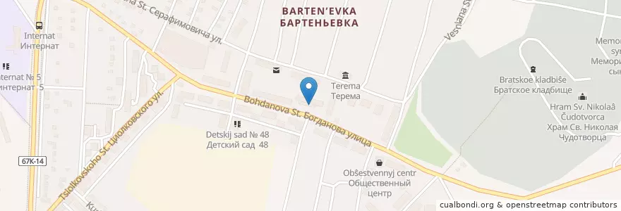 Mapa de ubicacion de Генбанк en Rússia, Distrito Federal Do Sul, Sebastopol, Севастополь, Нахимовский Район, Нахимовский Округ.