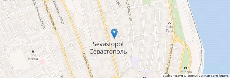Mapa de ubicacion de Крайинвестбанк en روسيا, منطقة فيدرالية جنوبية, Севастополь, Севастополь, Ленинский Район, Ленинский Округ.