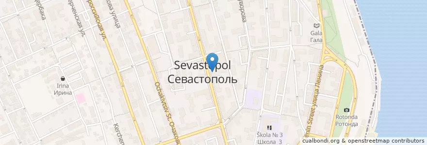 Mapa de ubicacion de Темпбанк en Russie, District Fédéral Du Sud, Sébastopol, Севастополь, Ленинский Район, Ленинский Округ.