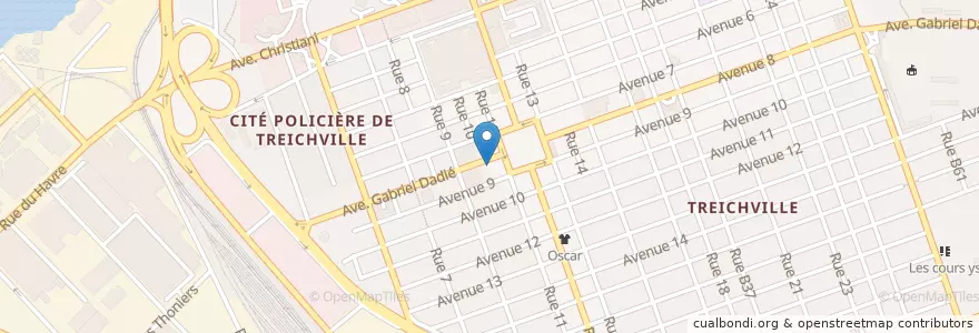 Mapa de ubicacion de La table des princes en Côte D’Ivoire, Abidjan, Treichville.