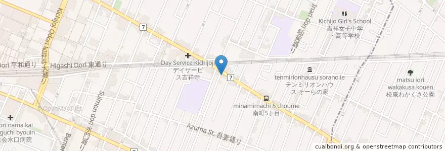 Mapa de ubicacion de ハイジア歯科 en Japan, 東京都, 武蔵野市.