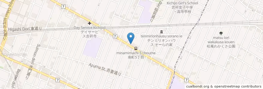 Mapa de ubicacion de 吉祥寺南町歯科 en Япония, Токио, Сугинами, Мусасино.