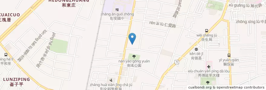 Mapa de ubicacion de 風尚人文-彰化店 en Taiwan, Taiwan, Landkreis Changhua, Zhanghua.
