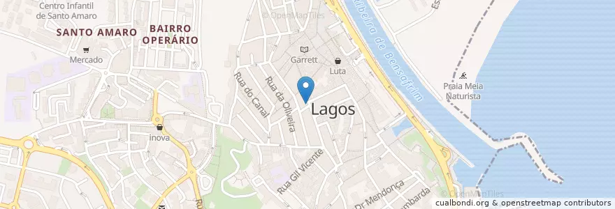 Mapa de ubicacion de Café Gomba en ポルトガル, Algarve, Algarve, Faro, Lagos, São Gonçalo De Lagos.