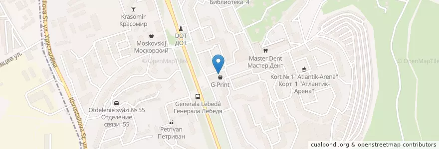 Mapa de ubicacion de Кочерга en Russia, Distretto Federale Meridionale, Sebastopoli, Севастополь, Ленинский Район, Ленинский Округ.