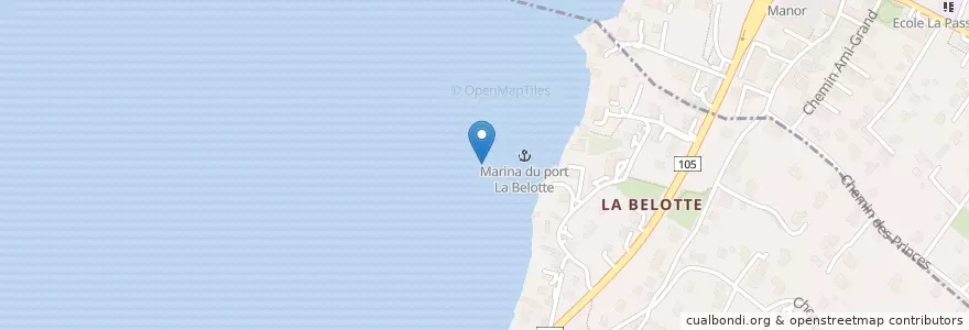 Mapa de ubicacion de La Belotte (lac) en Svizzera, Ginevra, Ginevra, Cologny.