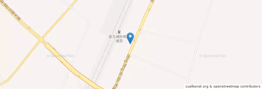 Mapa de ubicacion de 蒲亭镇 en Çin, Jiangxi, Jiujiang, 德安县 (De'an), 蒲亭镇.