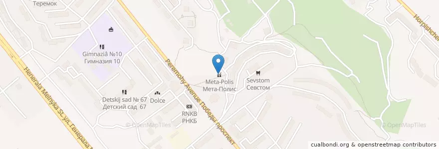 Mapa de ubicacion de Мета-Полис en Russie, District Fédéral Du Sud, Sébastopol, Севастополь, Нахимовский Район, Нахимовский Округ.