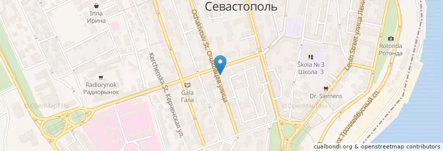 Mapa de ubicacion de Витаминка en Rússia, Distrito Federal Do Sul, Sebastopol, Севастополь, Ленинский Район, Ленинский Округ.