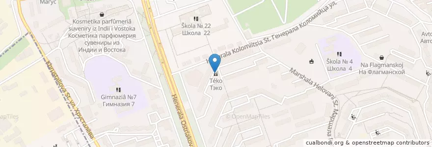Mapa de ubicacion de Тэко en Russia, Distretto Federale Meridionale, Sebastopoli, Севастополь, Ленинский Район, Ленинский Округ.