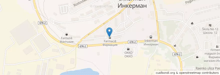 Mapa de ubicacion de Фармация en Rusland, Zuidelijk Federaal District, Sebastopol, Севастополь, Балаклавский Район, Инкерман.