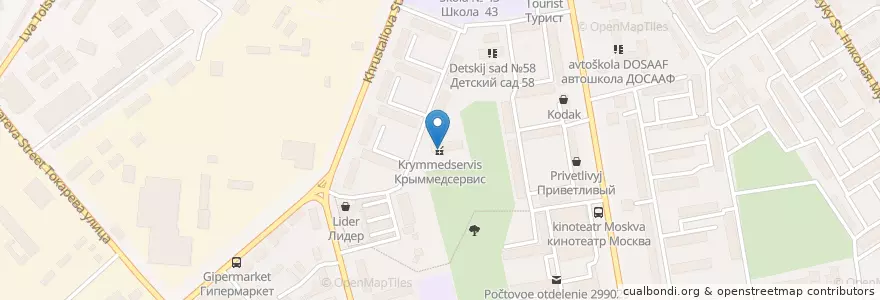 Mapa de ubicacion de Крыммедсервис en Russia, South Federal District, Sevastopol, Sevastopol, Ленинский Район, Ленинский Округ.