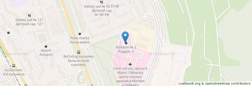 Mapa de ubicacion de Роддом № 2 en Russland, Föderationskreis Südrussland, Sewastopol, Sewastopol, Rajon Lenin, Bezirk Lenin.