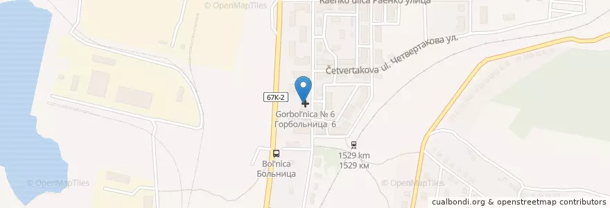 Mapa de ubicacion de Горбольница № 6 en ロシア, 南部連邦管区, Севастополь, Севастополь, Балаклавский Район, Инкерман.