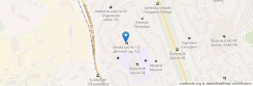 Mapa de ubicacion de Детский сад № 122 en Rússia, Distrito Federal Do Sul, Sebastopol, Севастополь, Ленинский Район, Ленинский Округ.