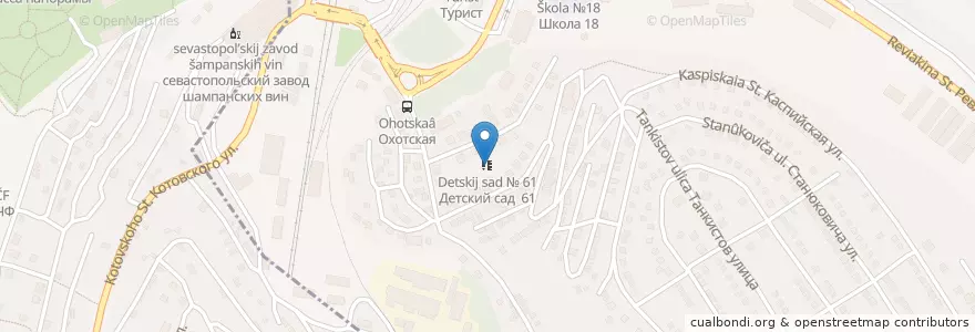 Mapa de ubicacion de Детский сад № 61 en Russia, South Federal District, Sevastopol, Sevastopol.