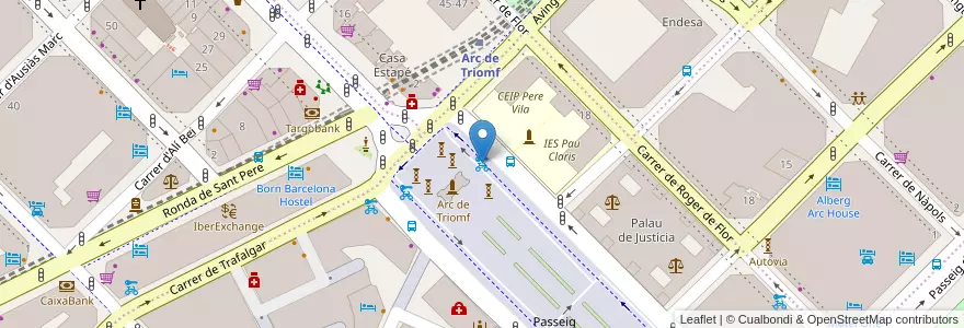 Mapa de ubicacion de 419 - Passeig Lluís Companys - Arc de Triomf en إسبانيا, كتالونيا, برشلونة, بارسلونس, Barcelona.