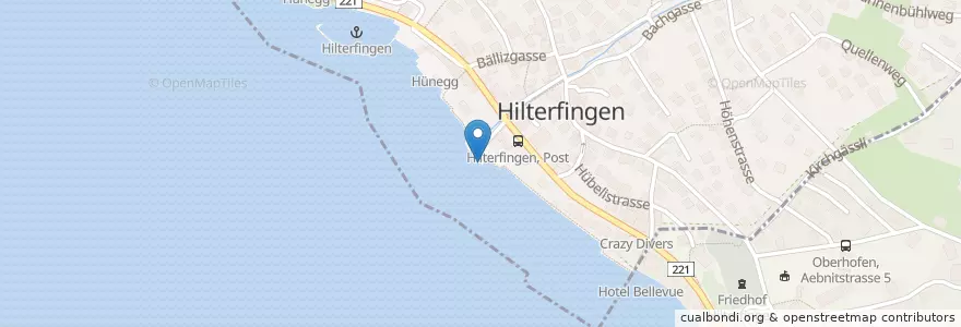 Mapa de ubicacion de Hilterfingen (See) en Suiza, Berna, Verwaltungsregion Oberland, Verwaltungskreis Thun, Hilterfingen.