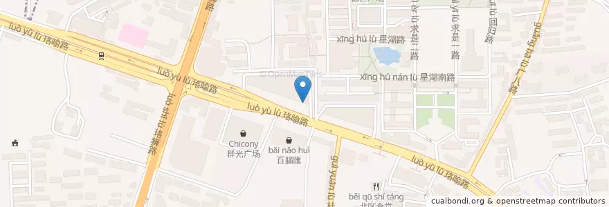 Mapa de ubicacion de 漫咖啡 en الصين, خوبي, ووهان, 洪山区, 珞南街道.