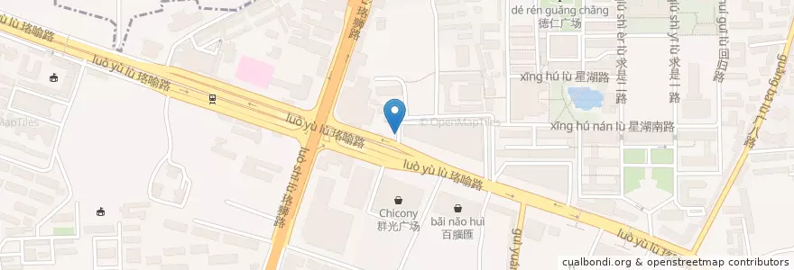 Mapa de ubicacion de 继光香香鸡 en 中国, 湖北省, 武汉市, 洪山区, 珞南街道.