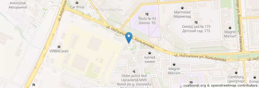 Mapa de ubicacion de ирландский паб en Rusia, Distrito Federal Central, Óblast De Vorónezh, Городской Округ Воронеж.