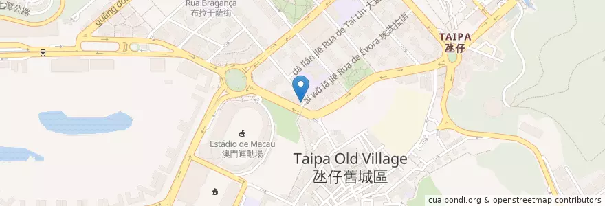 Mapa de ubicacion de Bar 171 en چین, گوانگ‌دونگ, ماکائو, 氹仔 Taipa, 珠海市, 嘉模堂區 Nossa Senhora Do Carmo, کولوان, 香洲区, 聖方濟各堂區.