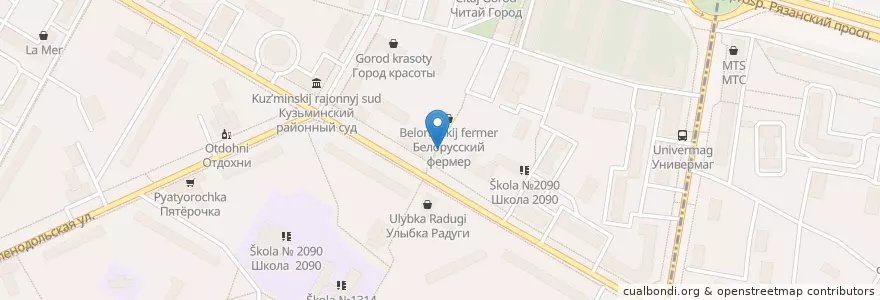 Mapa de ubicacion de Дежурные Аптеки en Russia, Central Federal District, Moscow, South-Eastern Administrative Okrug, Ryazansky District.