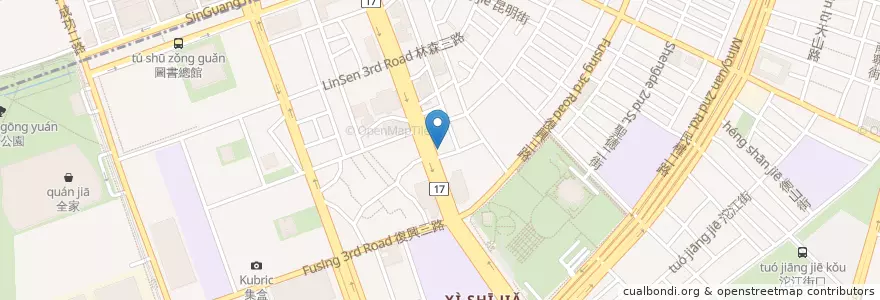 Mapa de ubicacion de 獅甲綠豆湯 en تايوان, كاوهسيونغ, 前鎮區.