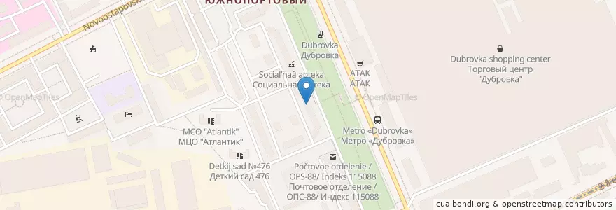 Mapa de ubicacion de Участковый пункт полиции en Rusland, Centraal Federaal District, Moskou, Юго-Восточный Административный Округ, Южнопортовый Район.