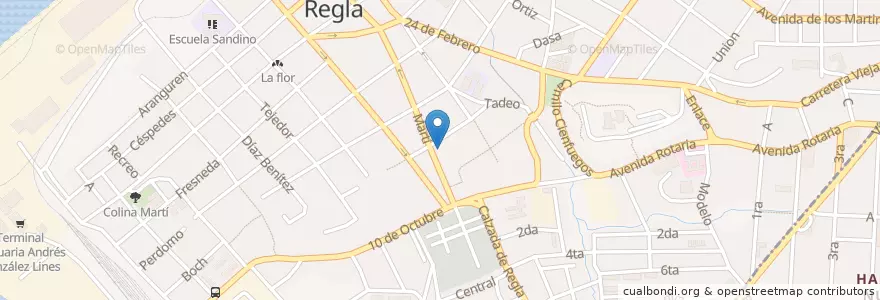 Mapa de ubicacion de Estación Policía de Regla en كوبا, La Habana, Regla.