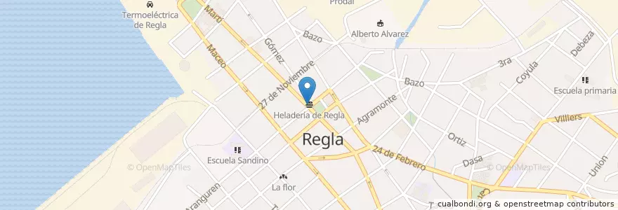 Mapa de ubicacion de Heladería de Regla en キューバ, La Habana, Regla.