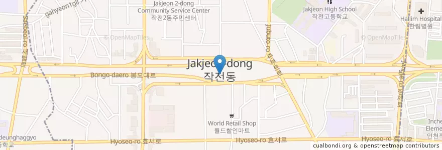 Mapa de ubicacion de 작전동 en 대한민국, 인천, 계양구, 작전동.