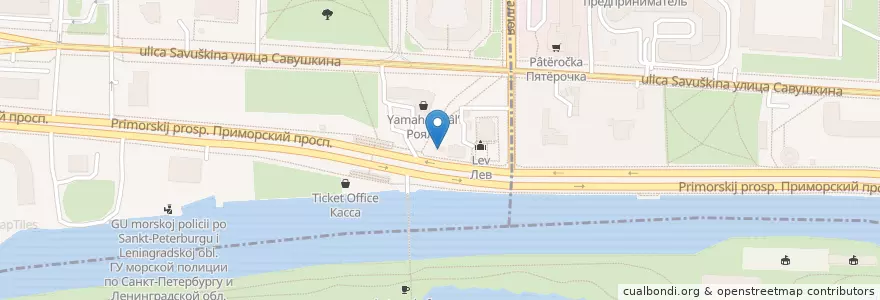 Mapa de ubicacion de Шашлычная en Rusland, Северо-Западный Федеральный Округ, Oblast Leningrad, Sint-Petersburg, Приморский Район, Округ № 65.