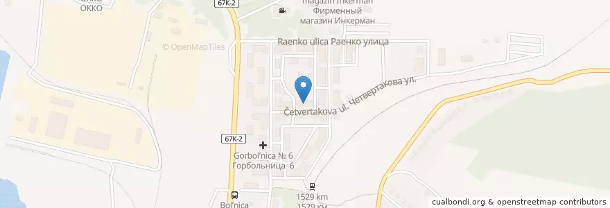 Mapa de ubicacion de Кожвендиспансер, стационар для взрослых en Russie, District Fédéral Du Sud, Sébastopol, Севастополь, Балаклавский Район, Inkerman.