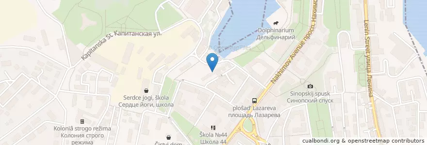 Mapa de ubicacion de Lounge cafe Лица en 俄罗斯/俄羅斯, 南部联邦管区, 塞瓦斯托波尔, 塞瓦斯托波尔, Ленинский Район, Ленинский Округ.