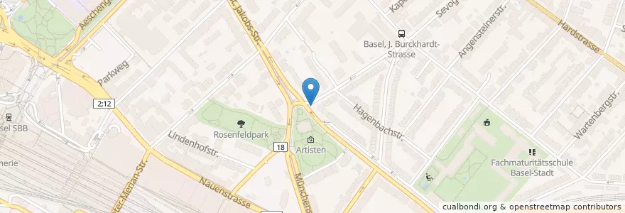 Mapa de ubicacion de Basiliskbrunnen en 瑞士, Basel-Stadt, Basel.