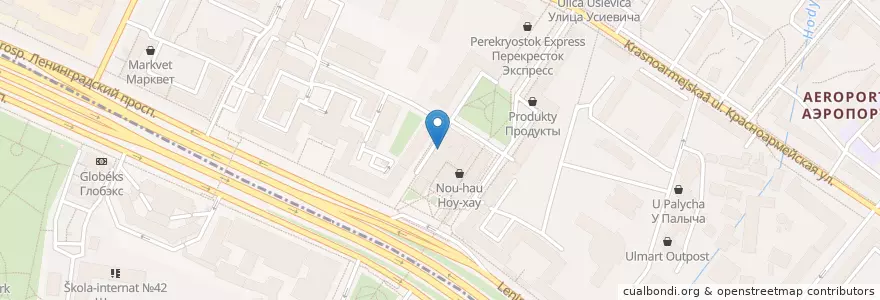 Mapa de ubicacion de KFC en Rússia, Distrito Federal Central, Москва, Северный Административный Округ, Район Аэропорт.