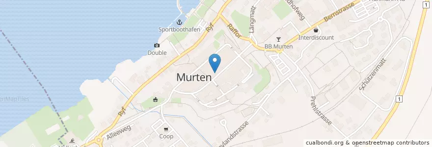 Mapa de ubicacion de Confiserie Züger en Switzerland, Fribourg, See District, Murten.